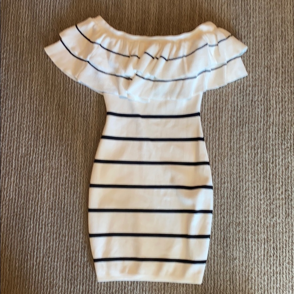 Black and white cocktail dress